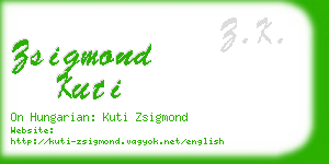 zsigmond kuti business card